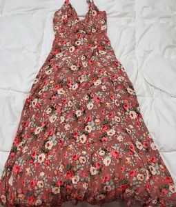Lulu's Flower Print Maxi Dress
